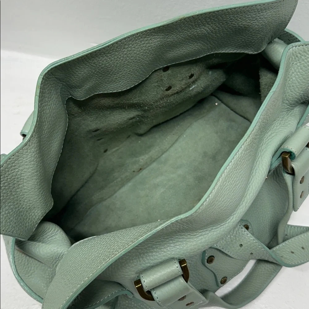 Mulberry Roxanne Satchel Bag Purse Studded Leather Limited Edition Green Gold - Picture 13 of 17